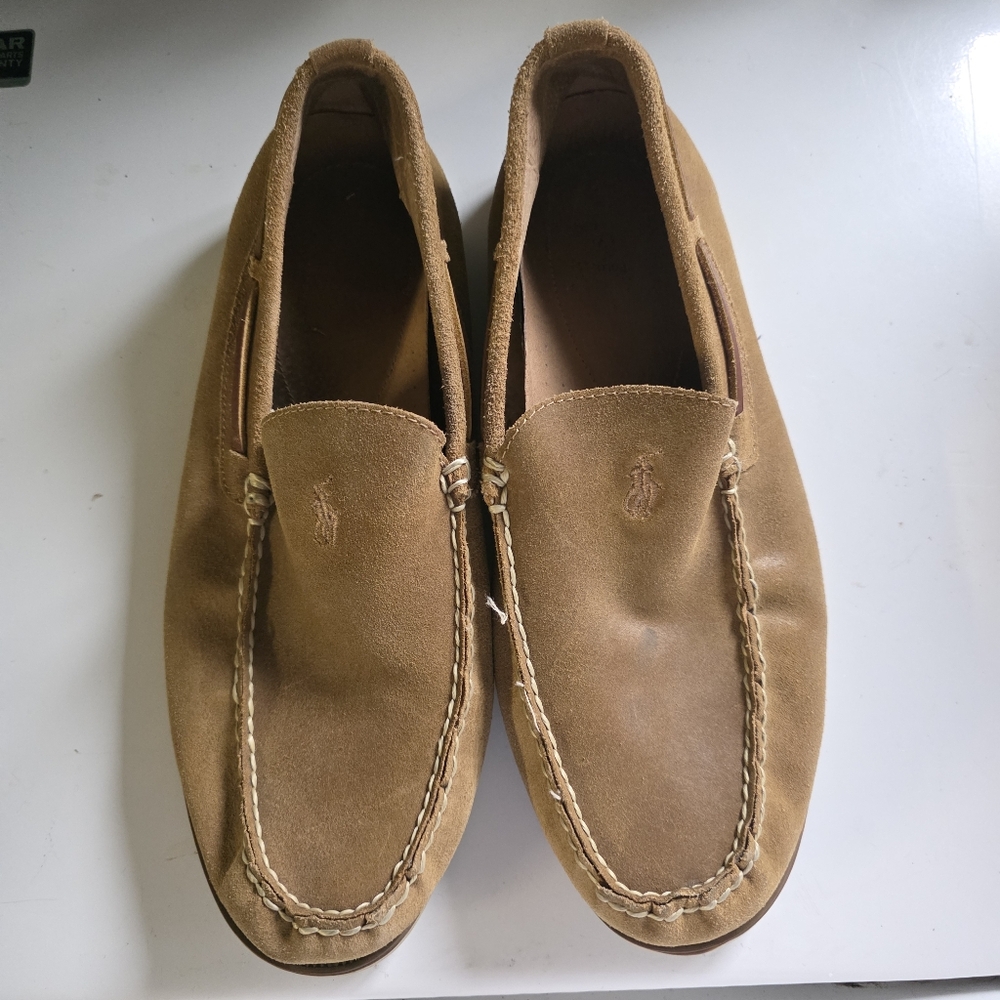 Polo Ralph Lauren Blackley Slip On Loafers Suede Brown Tan